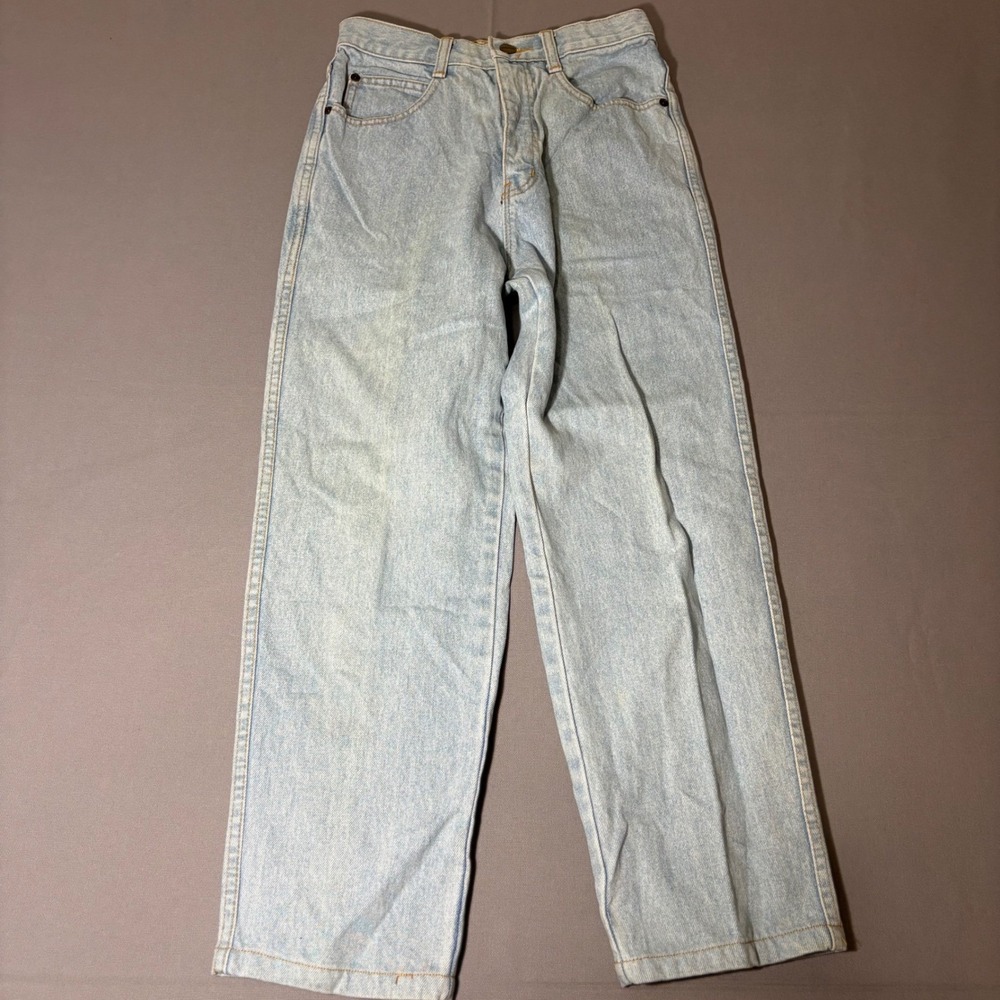 Giordano Blues Jeans Womens 27 Light Wash High Rise Straight Leg Denim